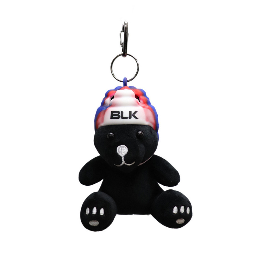バディドール-テディベア ブラック ヘッドガードキーホルダー付 詳細画像 ブラックxトリコロールマーブル 1