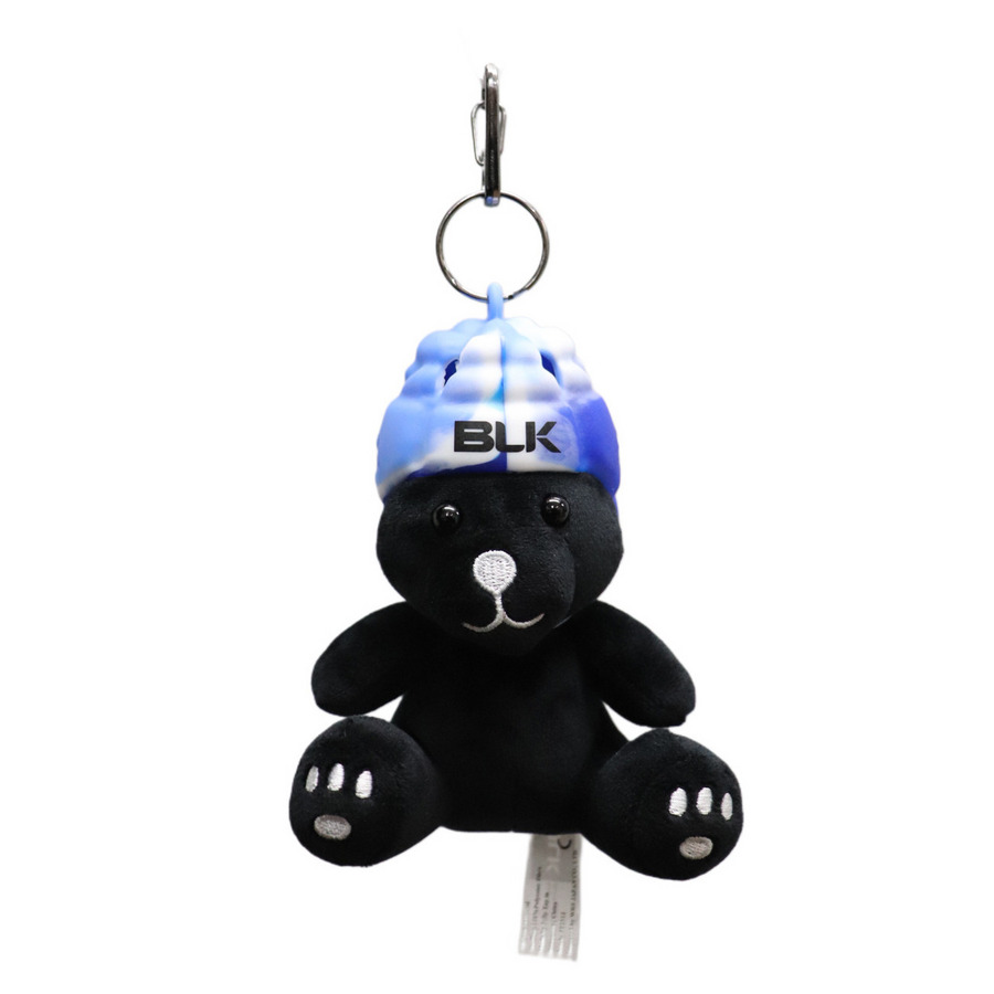 バディドール-テディベア ブラック ヘッドガードキーホルダー付 詳細画像 ブラックxブルーマーブル 1