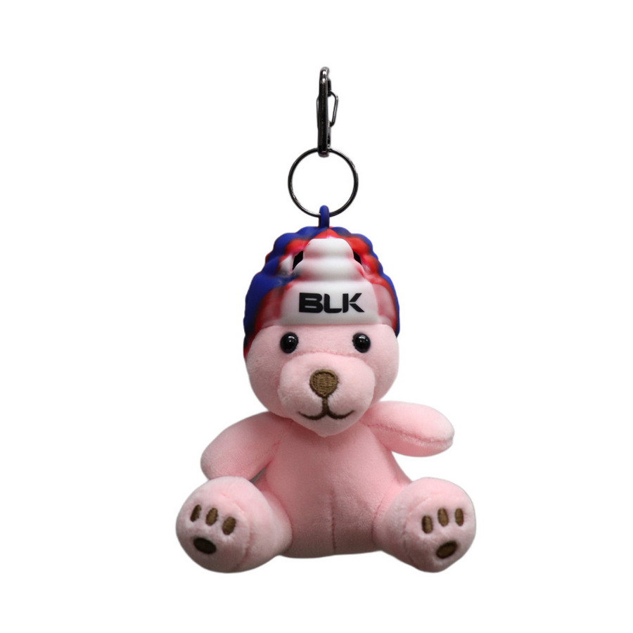 バディドール-テディベア ピンク ヘッドガードキーホルダー付 詳細画像 ピンクxトリコロールマーブル 1